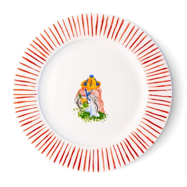 Assiette plate à rayures Jeblia